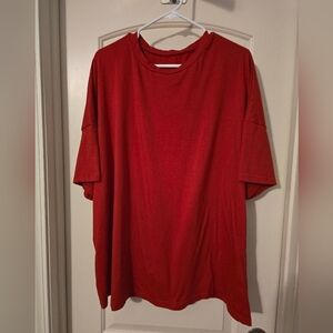 Women's top red short sleeve T-shirt